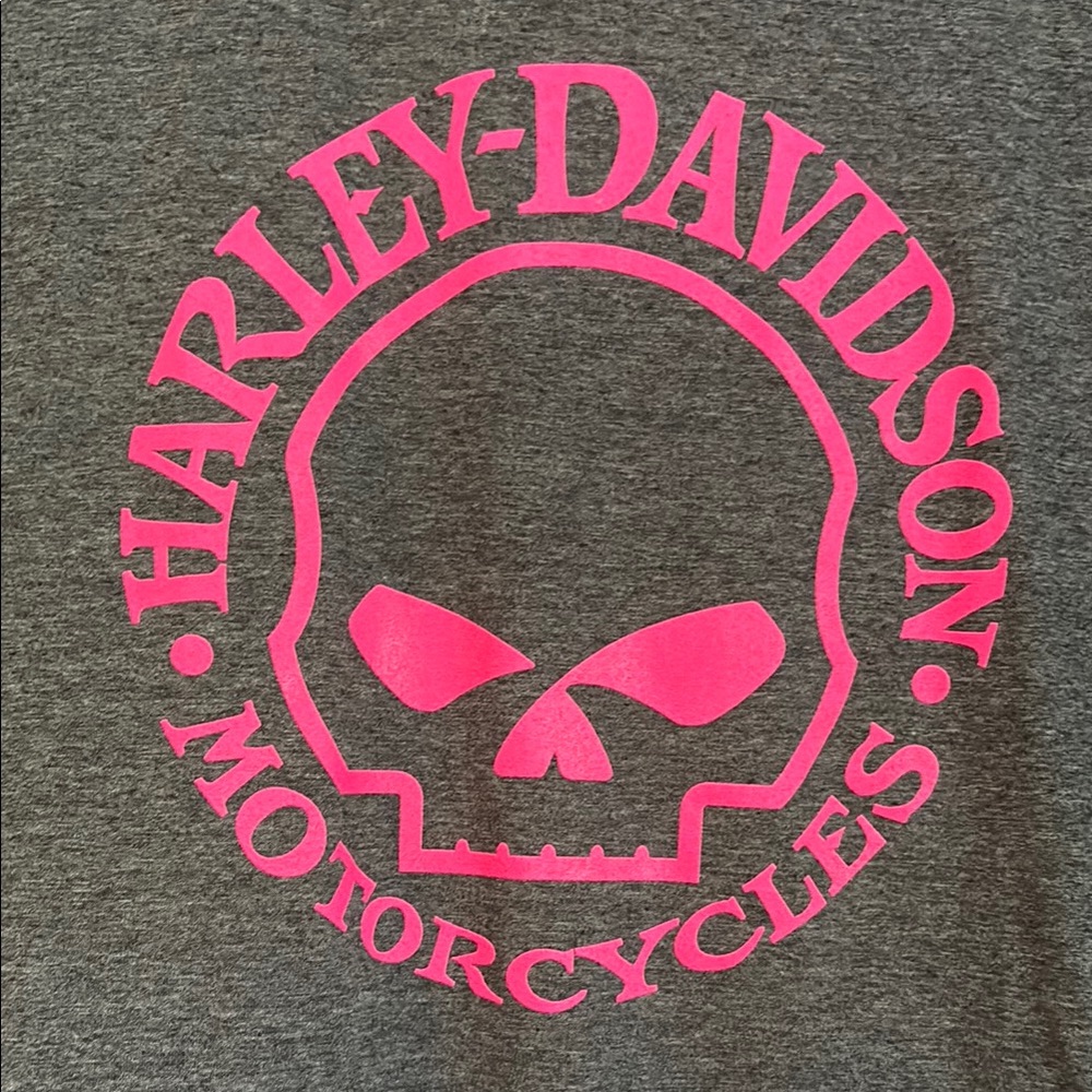 Harley-Davidson willie G Charcoal and Neon Pink Skull Tee - Picture 2 of 4